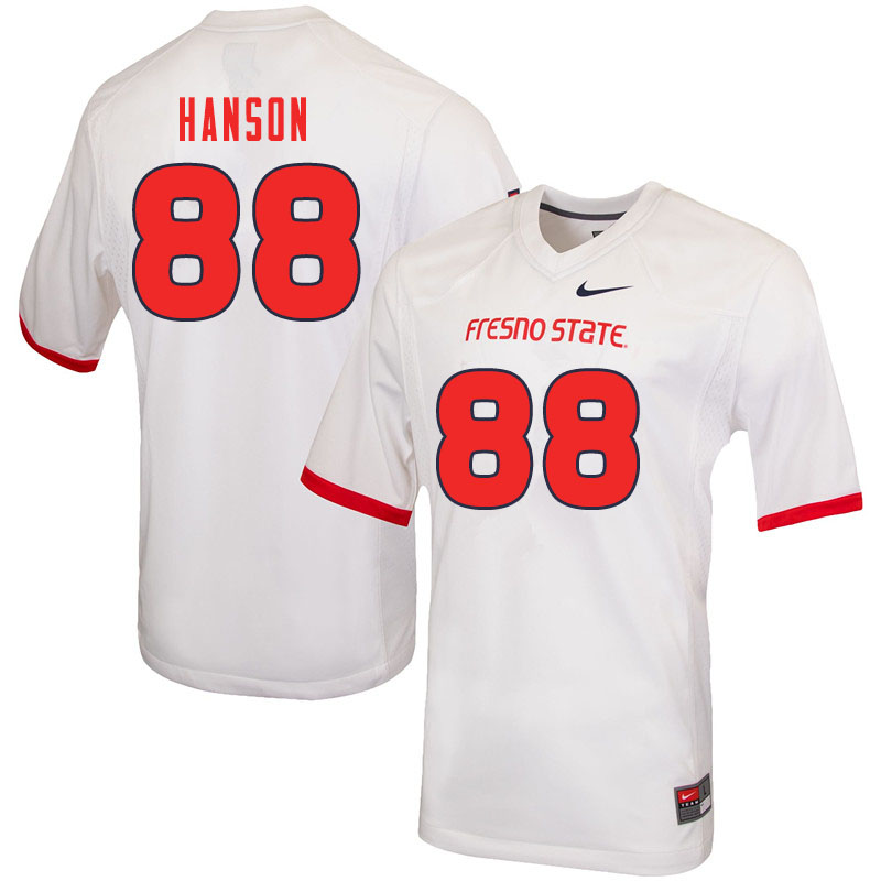Men #88 Rory Hanson Fresno State Bulldogs College Football Jerseys Sale-White - Click Image to Close